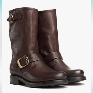NEW Frye Women's Veronica Bootie Dark Brown Moto Boots Sz 9 B